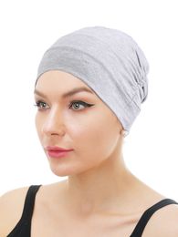 BeanieSkull Caps Women Modal Cotton Turban Ladies Night Sleep Hat Full Cover Inner Hijab Muslim Stretch Beanie Cancer Hair Loss Chemo Cap 231101