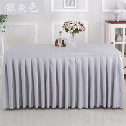 Table Skirt Multi Size Rectangle Polyester Meeting Reception El Banquet Wedding Party Decoration Cover