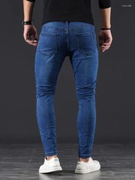 Men's Jeans 4 Colour Slim Fitting Elastic Tight Fit Light Luxury Casual Sexy Stylish Street High Quality