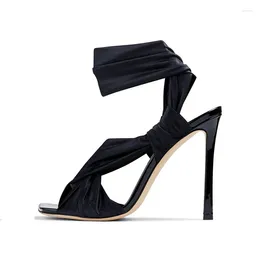 Sandals MKKHOU Fashion Women High Quality Cross Tie Square Head Thin Heel Heels Summer Open Shoes Banquet Dress