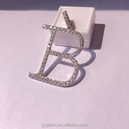 Necklaces Design High Quality Letter b Shape Pendant 14k White Gold with Vvs Moissanite 1.7x1.7 Inches Pendant for Necklace Jewellery