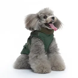 Dog Trench Coat,Pet's Chest-Back Dog Clothes Zipper Jacket with Harness Winter ,Pet Dog Winter Clothing for Small Medium Largre Dogs,Green