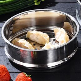 Double Boilers Steaming Tray Stainless Steel Steamer Rice Cooker Pot Steam Basket Vegetable Fruit Drain Kitchen