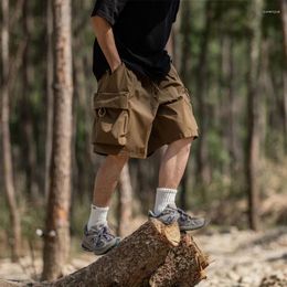 Men's Shorts Three Dimensional Large Pocket Baggy Cargo Summer Retro Casual Elastic Rope Sports Function Day Five-Quarter Pants