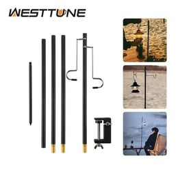 Camp Furniture WESTTUNE 4 Section Camping Lantern Stand Aluminium Alloy Detachable Lamp Pole Portable Outdoor Light Holder Folding Hanger 231102