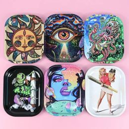 30 Image is Optional Rolling Tray Metal Tobacco 180x140mm Roll Tin Case Spice Plate Cigarette Storage Kitchen Home Smoking Dish Herb Trays Hand Roller Container DHL