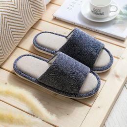 Slippers Men's Indoor Hemp Male Simple Causal Cotton Comfortable House Slipper Men Shoes Nonslip Soft For 231101