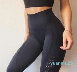 Seamless Yoga Pants Women High Waist Stitching Hollow Sport Pants Female Running Training Fitness Gym Leggings