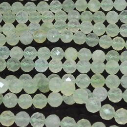 Loose Gemstones Natural Prehnite Faceted Round Beads 6mm