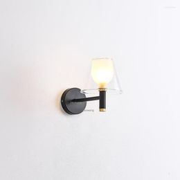 Wall Lamps Nordic LED Glass Lamp Creative Bedroom Bedside Minimalist Home Living Room Decoration Sconces Art Light Fixtures