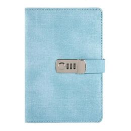 Notepads Password Book Female Thickened Notepad Retro Canvas With Lock A5 Creative Diary Stationery Handbook Notebook 231101