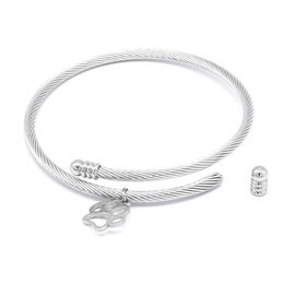 Aiovlo New Stainless Steel Adjustable Diy Charm Bracelet & Bangle Accessories Fine Bracelet Jewellery for Making Women Gift Q0719251v