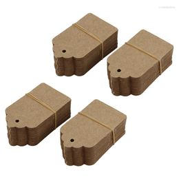 Gift Wrap BMBY-200X Rustic 40Mmx70mm Scalloped Kraft Paper Card Blank Brown Tag Wedding Favour DIY Luggage Small