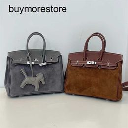 Handbag Suede Bag Birrks 7A Designer Frosted Large Capacity Fashion Cowhide92DR