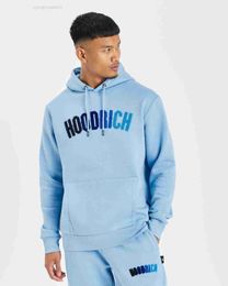 2023 Winter Sports Hoodrich Hoodie Men Tracksuit Letter Towel Embroidered Sweatshirt for Colourful Blue Solid Sweater Set66