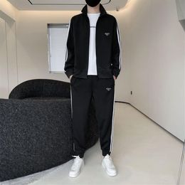 Men's Tracksuits Mens Sports Suit Designer Jacket Pants Two piece Combed Cotton Fabric Women's Suit Couple Outdoor Sport259S