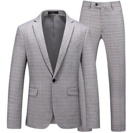 Men's Suits & Blazers 2-piece Set Plate Bride Gum Pack Slim Fit Gentleman Wedding Broek Men 6XL Formula Business Tuxedo Jacket