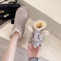 Boots Snow For Women Winter Female Shoes Cute Warm Fur Ankle Plus Velvet Cotton Women's