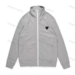 Men's Hoodie Sweatshirts Women Zipper Loose Coat Play Sweatshirt Commes Cardigan Des Small Red Heart Jacket Garcons Standard and Fleece F5