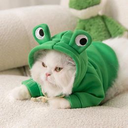 Dog Apparel Cute Pet Hoodie Sweater Coat Frog Shape Warm Winter Jacket Cat Cold Weather Clothes Outfit Outerwear Halloween