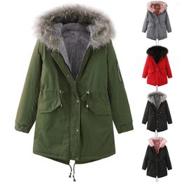 Women's Trench Coats Winter Padded Jacket With Fluffy Collar Loose Coat Women Jackets For Fall Thin Down