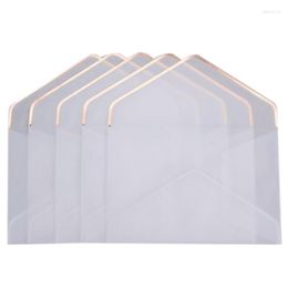 Gift Wrap 20Pcs/Set Stamping Printing Paper Envelope Transparent Wedding Letter Invitation Anniversary Rosegold