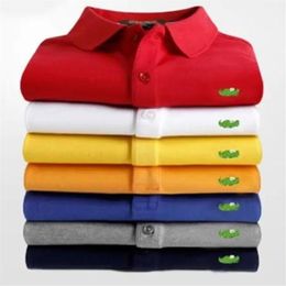 High Quality Brand new Mens Top Crocodile Embroidery Polo Shirt Short-Sleeve Solid Polo shirt Men Polo Homme Slim Men Clothing Cam168S
