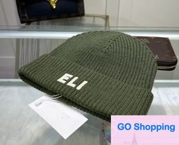 Simple Letter Embroidery Knitted Hat Autumn and Winter Warm Fashion All-Match Woolen Cap Fashion Brand Beanie Hats