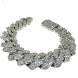 Luxury Jewellery Quality 925 Silver Diamond Cuban Chain Bracelet Set with d Colour Mosan Diamond Cuban Chain Necklace