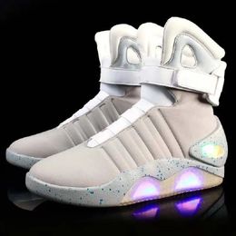 Boots UncleJerry Led Boots for Men Women USB Rechargeable Glowing Shoes Man Winter Boots Party Shoes Cool Soldier Boots 231101
