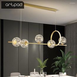 Pendant Lamps Modern Glass Bubble Lamp For Living Room Dining Table Long Hanging Lights Gypsophila Gold Black Nordic 220V