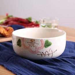 Bowls Brand High Quality Ceramic Floral Under Glazed 7 Inch Noodle Soup Porcelain Thicken Tableware Creative Japan Style Bowl