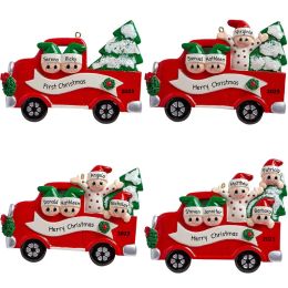 2023 Personalised Red Truck Christmas Family Ornaments In Alloy For Xmas Decoration 1102