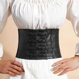 Belts Retro Four Buckles Fashion Raist Decorative Women's Wide Elastic Girdle Appear Slim Wear Outside Waistband Corset For Ladies