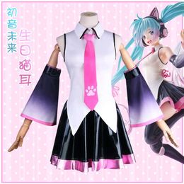 Cosplay Costume Wig Anime Miku 2021 Birthday Cat Ear Japan Dress Halloween Carnival Party for Women's Girls XS-2XL cosplay