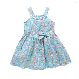 Girl Dresses Toddler Kids Baby Girls Summer Clothes Flower Print Bowknot Party Princess Dress