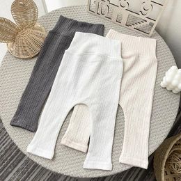 Trousers Kids Unisex Elastic Cotton Pants Leggings For Baby Boys Girls Basic High Waist Infants Toddler 0 1 2 3 Years Old