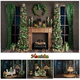 Christmas Decorations Mocsicka Indoor Fireplace Christmas Backdrop For Family Party Children Portrait Pography Props Xmas Tree Wreath Decor Banner 231102