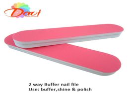 120pcslot pink mini nail buffer file double size buff and polish for nature nails8855897