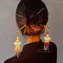 Hair Clips 2023 Chinese Style Lantern Light Tassel Hairpin Pan Ancient Daily Han Costume Accessories