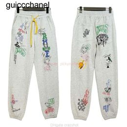 Designer Fashion brand 23ss Clothing Casual Pant Rhude Cartoon Graffiti Painted Cotton Leggings Men Womens Streetwear Jogger Trousers pants