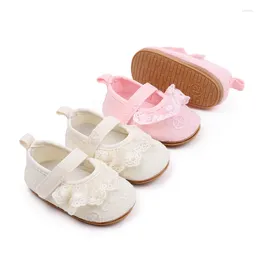 First Walkers Baby Girls Flats Ruffle Lace Princess Shoes Non-Slip Crib Infants Toddler Sneakers