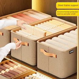 Clothing Wardrobe Storage Clothes Pants Storage Box Household Fabric Drawer Style Wardrobe Foldable Wardrobe Storage with Steel R231102