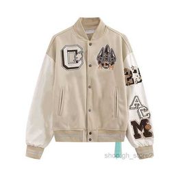 off white shoes Men's Jackets Mens Designer Off Windbreaker Varsity Vintage Loose Long Baseball Hip Hop Harajuku Offs White Letter Embroidery 1 NEE6