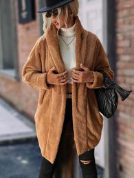 Women's Fur 2023 Autumn Faux Coat Women Warm Teddy Jacket Winter Fluffy Cardigan Plush Jackets For