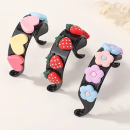 Hair Accessories Lovely Strawberry Fruit Claw For Baby Buckle Flowers Hairpins Ponytail Fixed Artefact Kid Cartoon Headwear