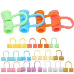 Disposable Cups Straws 24 Pcs Straw Stopper Silicone Tip Caps Reusable Covers Protective Pointed Hat