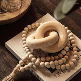 Decorative Figurines Hand Carved Boho Wood Knot Decor For Living Room Bedroom Coffee Table Chain Link