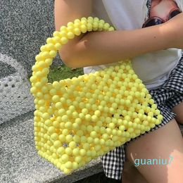 Evening Bags Spring Handmade Pearl Bag Colorful Acrylic Beads Handbag Beaded Box Tote