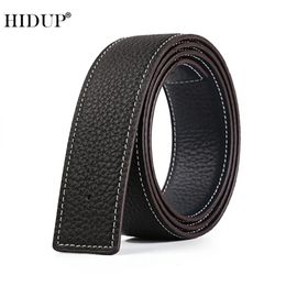 Belts HIDUP Quality Genuine Leather Belt Pin Slide Style 37cm Width Strip Only Without Buckle Jeans Accessories NWJ1057 231101